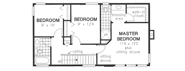 Architectural House Design - Traditional Floor Plan - Upper Floor Plan #18-9103