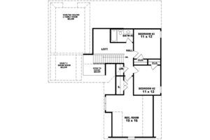 Floor Plan - Upper Floor for Traditional House Plan #81-744 - 3 bed, 2.5 bath