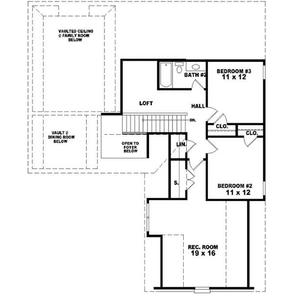 Traditional Floor Plan - Upper Floor Plan #81-744