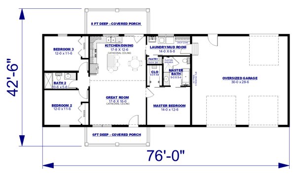 Farmhouse Floor Plan - Main Floor Plan #44-271