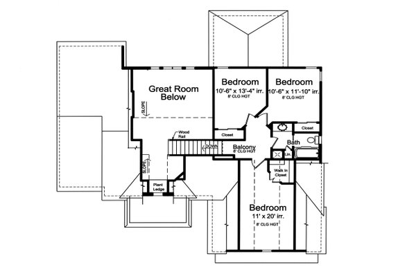 Country Floor Plan - Upper Floor Plan #46-900