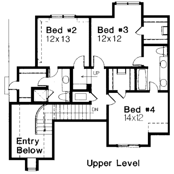 European Floor Plan - Upper Floor Plan #310-111