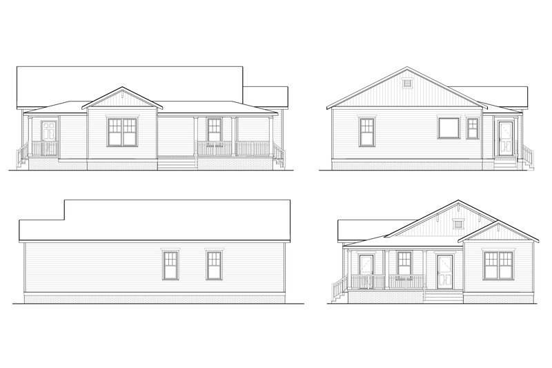 House Blueprint - Exterior - Other Elevation for Bungalow House Plan #936-39 - 3 bed, 2 bath