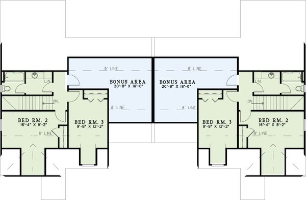 House Design - European Floor Plan - Upper Floor Plan #17-2009