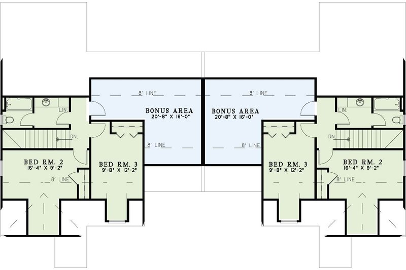 Home Plan - Floor Plan - Upper Floor for European House Plan #17-2009 - 3 bed, 2.5 bath