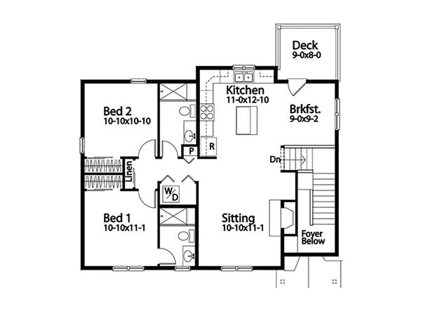 House Plan Design - Country Floor Plan - Upper Floor Plan #22-610