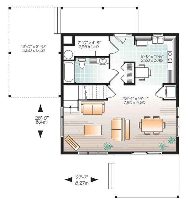 Home Plan - Contemporary Floor Plan - Main Floor Plan #23-2631