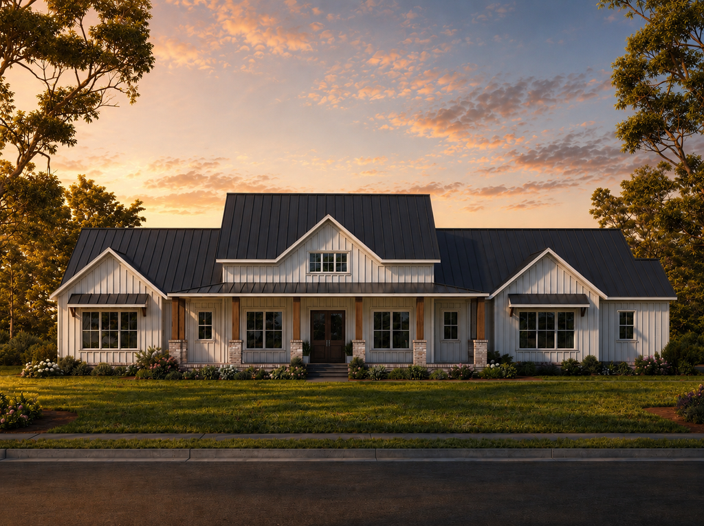 Exterior - Front Elevation 2 for Farmhouse House Plan #1117-48 - 3 bed, 3 bath