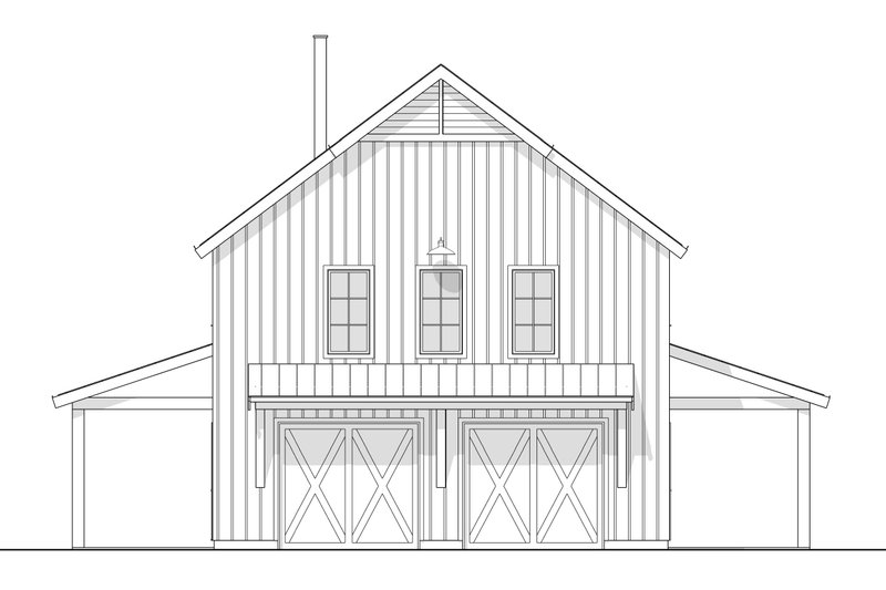 House Blueprint - Exterior - Front Elevation 4 for Barndominium House Plan #1114-63 - 4 bed, 3.5 bath