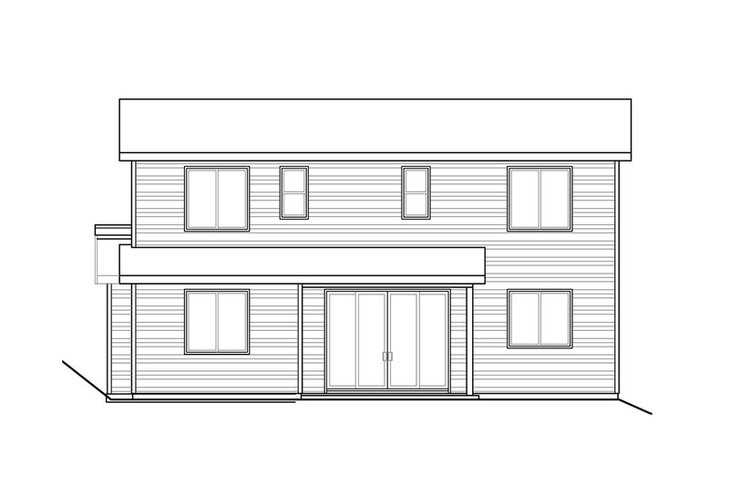 Dream House Plan - Exterior - Rear Elevation for Modern House Plan #124-1282 - 3 bed, 2.5 bath