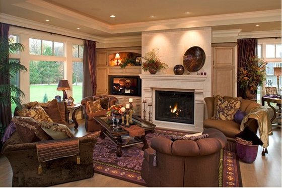 Interior - Family Room for European House Plan #51-547 - 4 bed, 3.5 bath