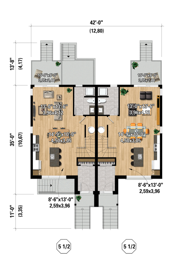 Contemporary Floor Plan - Main Floor Plan #25-5031