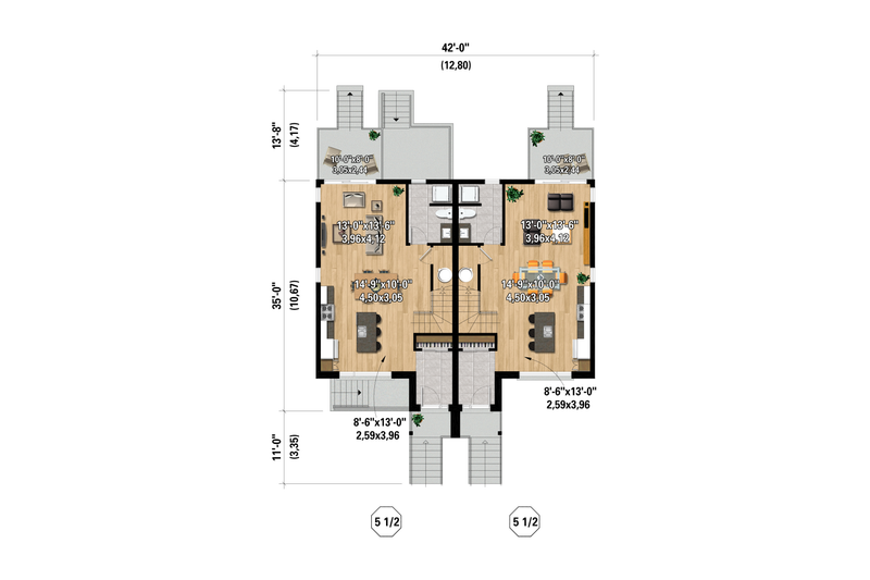 Architectural House Design - Floor Plan - Main Floor for Contemporary House Plan #25-5031 - 9 bed, 3 bath