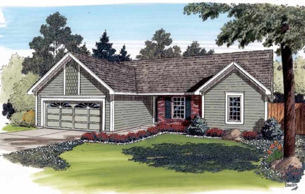 Exterior - Front Elevation 2 for Traditional House Plan #312-305 - 3 bed, 2 bath