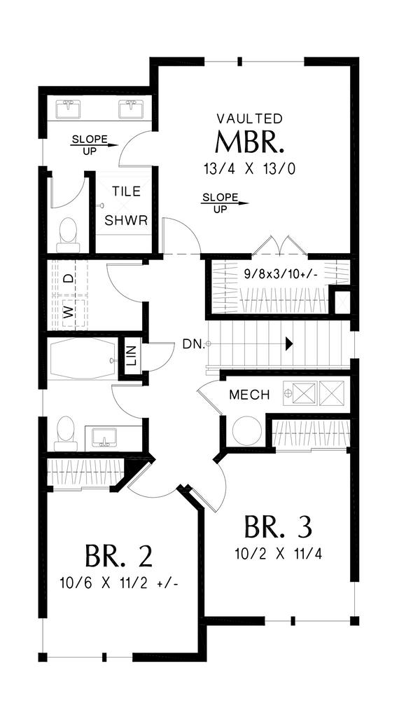 Dream House Plan - Contemporary Floor Plan - Upper Floor Plan #48-1075