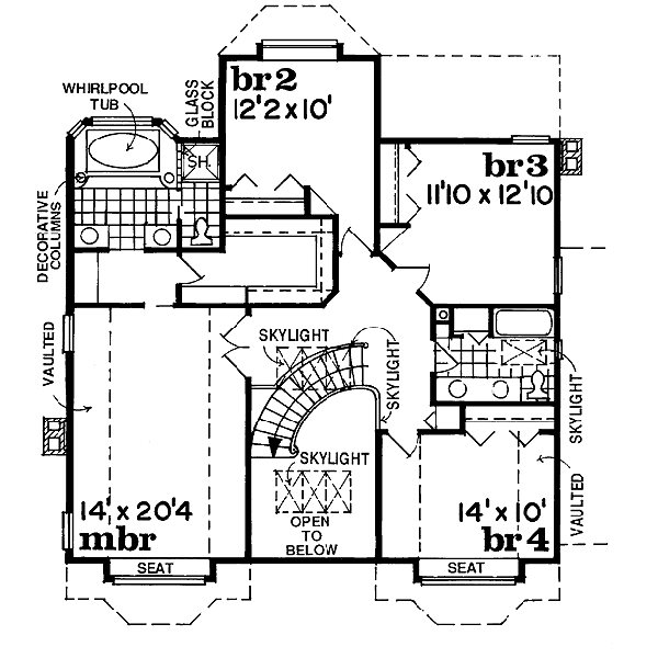 Traditional Floor Plan - Upper Floor Plan #47-197