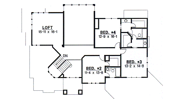 Modern Floor Plan - Upper Floor Plan #67-727