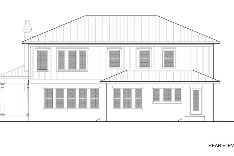 House Design - Exterior - Rear Elevation for Colonial House Plan #1058-232 - 4 bed, 3.5 bath