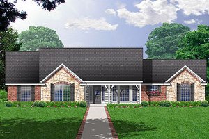 Country Exterior - Front Elevation Plan #40-376