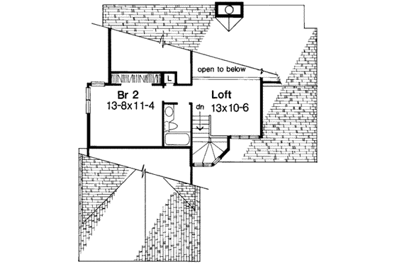 Floor Plan - Upper Floor House Plan #320-133 - 2 bed, 2.5 bath