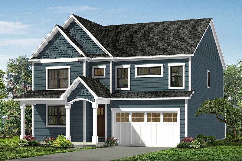 House Blueprint - Craftsman Exterior - Front Elevation Plan #1057-14