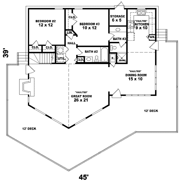 Contemporary Floor Plan - Main Floor Plan #81-711