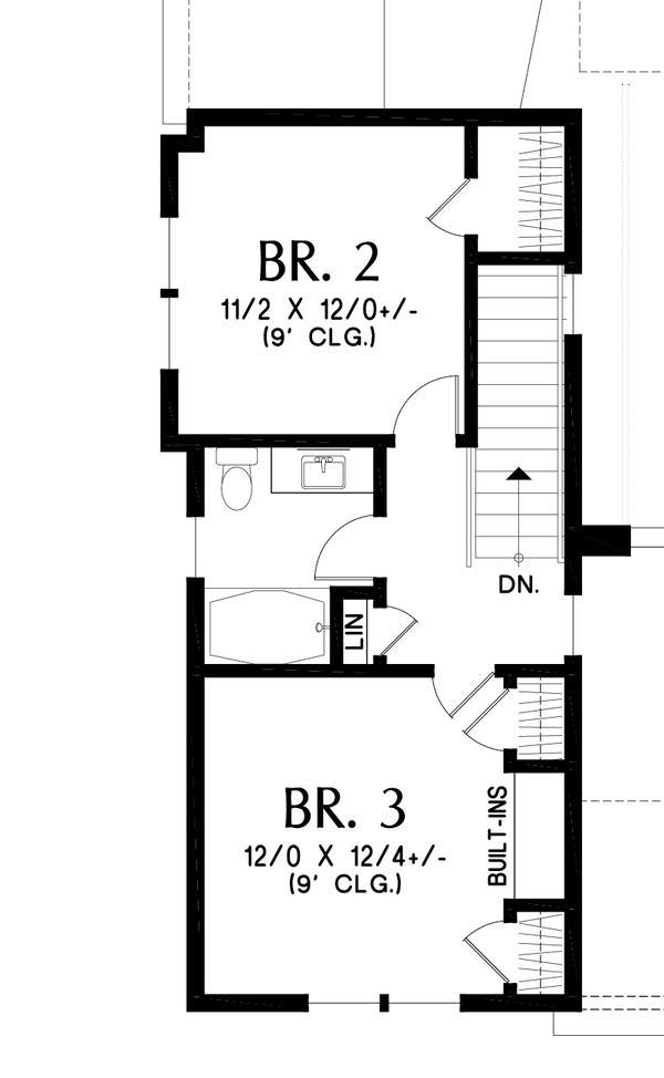 Farmhouse Floor Plan - Upper Floor Plan #48-1077