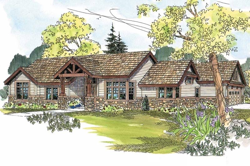 Architectural House Design - Craftsman Exterior - Front Elevation Plan #124-583
