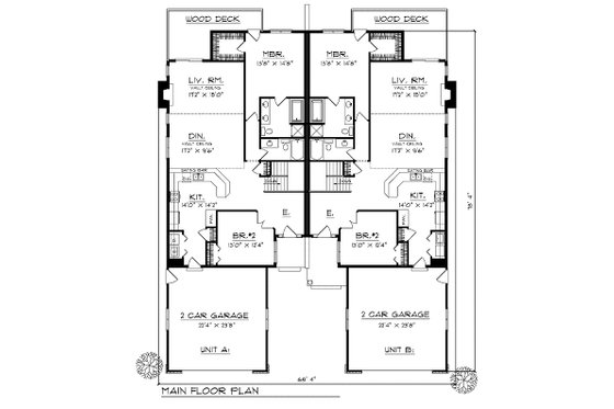 Floor Plan - Main Floor for Traditional House Plan #70-1152 - 4 bed, 4 bath