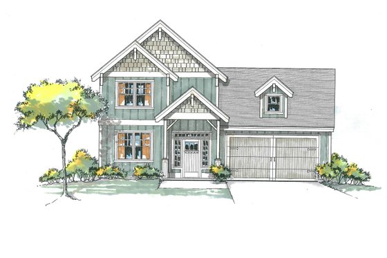 Exterior - Front Elevation for Craftsman House Plan #53-552 - 3 bed, 2.5 bath