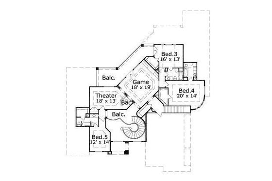 Floor Plan - Upper Floor for Mediterranean House Plan #411-242 - 5 bed, 5 bath