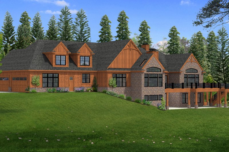 House Design - Exterior - Rear Elevation 1 for Craftsman House Plan #1057-42 - 4 bed, 7.5 bath