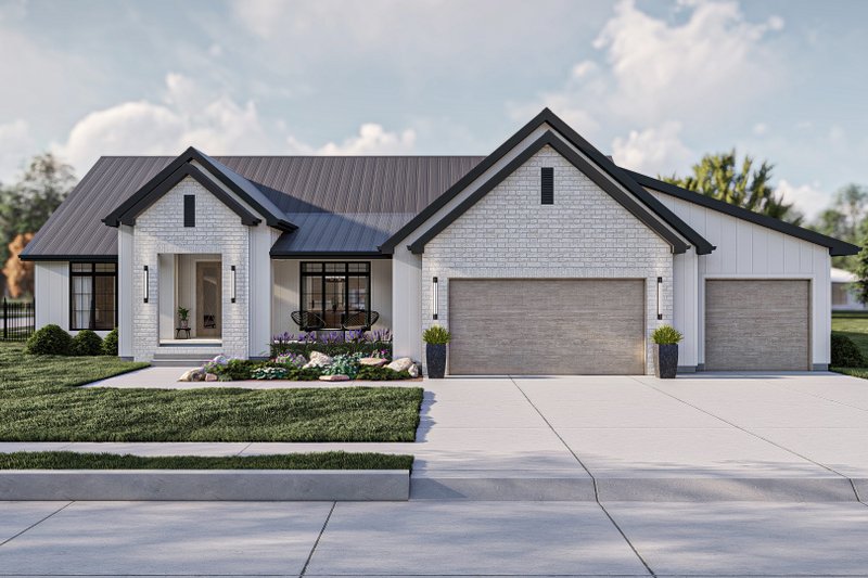 Exterior - Front Elevation 2 for Modern House Plan #455-643 - 3 bed, 2 bath