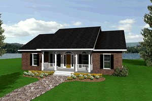 Ranch Exterior - Front Elevation Plan #44-104