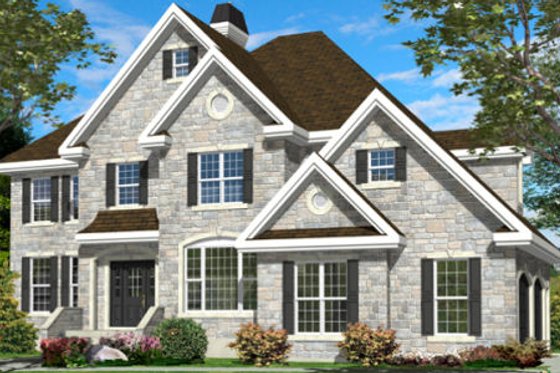 Exterior - Front Elevation for European House Plan #138-235 - 4 bed, 3 bath
