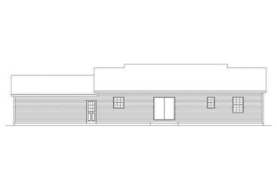 Exterior - Rear Elevation for Ranch House Plan #57-159 - 3 bed, 2 bath