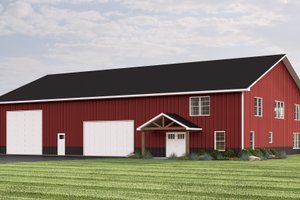 Barndominium Exterior - Front Elevation Plan #1064-356