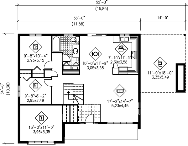 Ranch Floor Plan - Main Floor Plan #25-1197