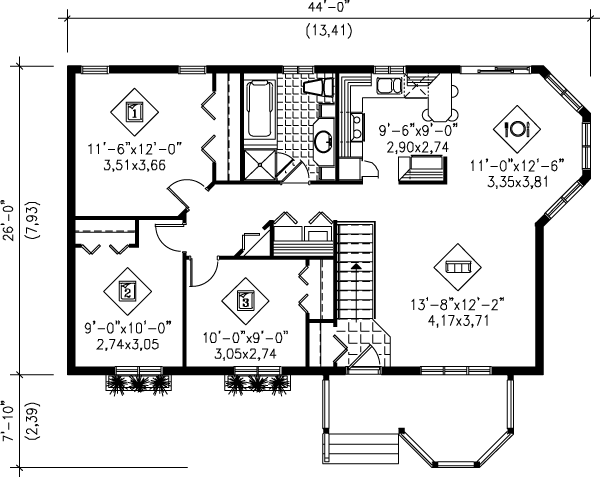 Dream House Plan - Traditional Floor Plan - Main Floor Plan #25-174