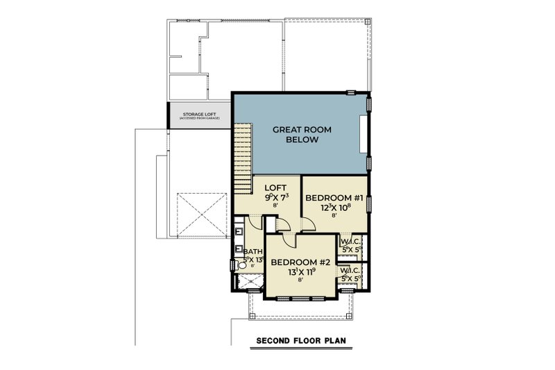 Home Plan - Floor Plan - Upper Floor for Contemporary House Plan #1070-239 - 3 bed, 2.5 bath