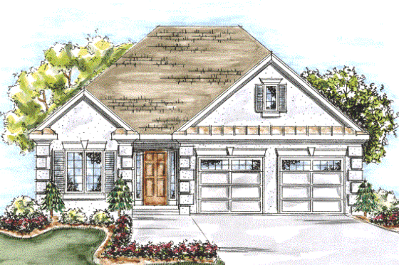 Exterior - Other Elevation for Traditional House Plan #20-1612 - 2 bed, 2 bath