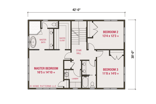 Craftsman Floor Plan - Upper Floor Plan #461-84