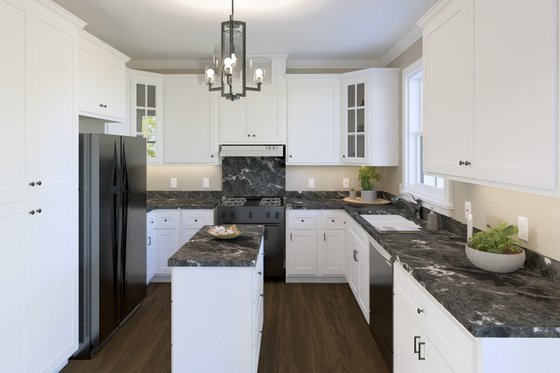 Interior - Kitchen for Ranch House Plan #44-257 - 3 bed, 2 bath