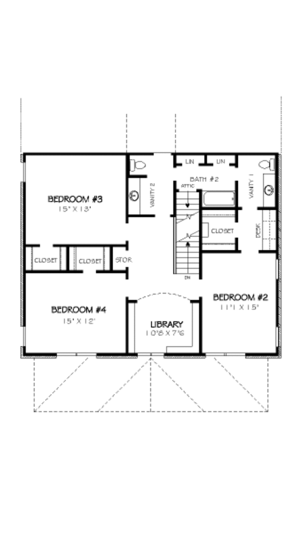 Craftsman Floor Plan - Upper Floor Plan #424-168