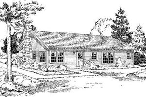 Exterior - Rear Elevation for Cabin House Plan #312-525 - 3 bed, 2 bath