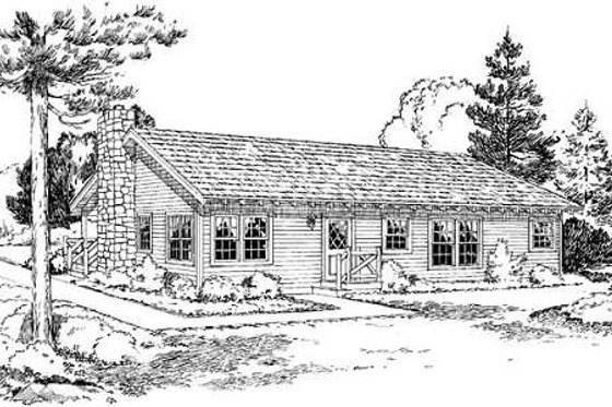 Exterior - Rear Elevation for Cabin House Plan #312-525 - 3 bed, 2 bath