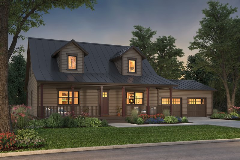 Home Plan - Exterior - Front Elevation 4 for Farmhouse House Plan #497-9 - 3 bed, 3.5 bath