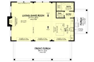 Floor Plan - Main Floor for Farmhouse House Plan #430-396, 1 bath