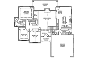 Floor Plan - Main Floor for Traditional House Plan #5-112 - 3 bed, 2.5 bath