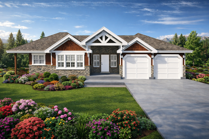 Dream House Plan - Ranch Exterior - Front Elevation Plan #1060-464